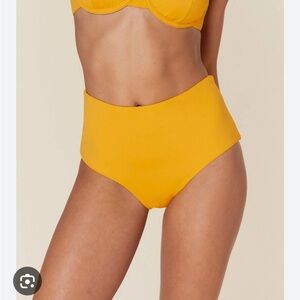 NWT Andie Swim: High Waisted Bottom & Bermuda Top. Color Daffodil/Size M